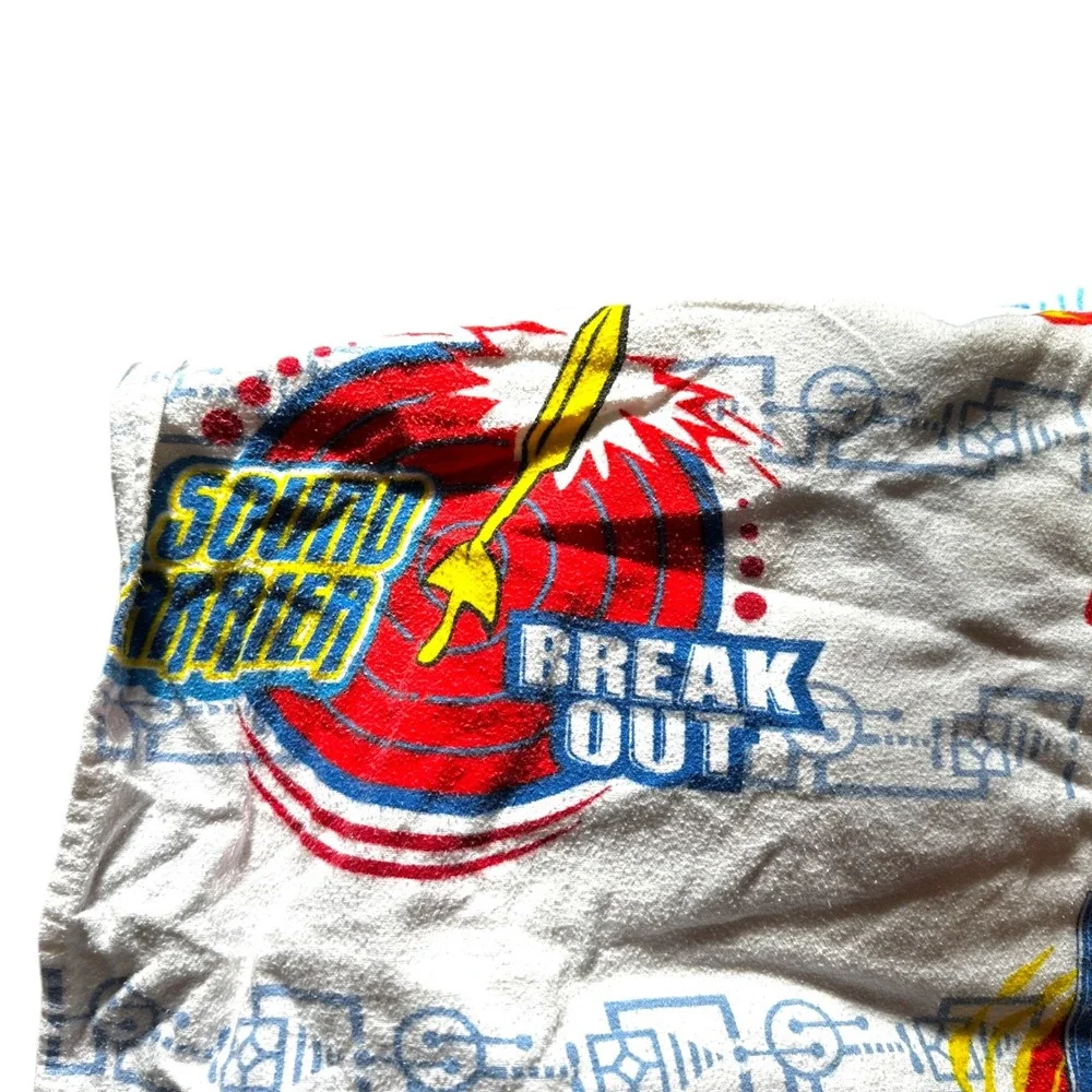 VTG 2001 Power Rangers Twin Fitted Sheet Flannel‎ Green Blue Red Boys Man Cave